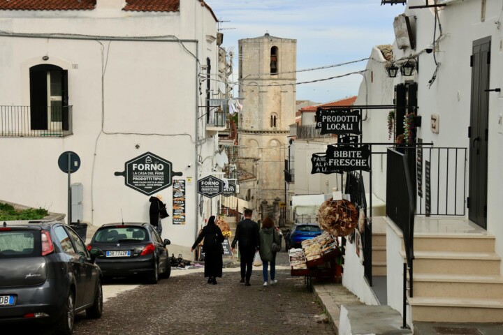Explore the quaint streets of Monte Sant'Angelo, Puglia, Italy.